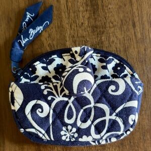 Vera Bradley Navy and Cream Quilted Key Holder